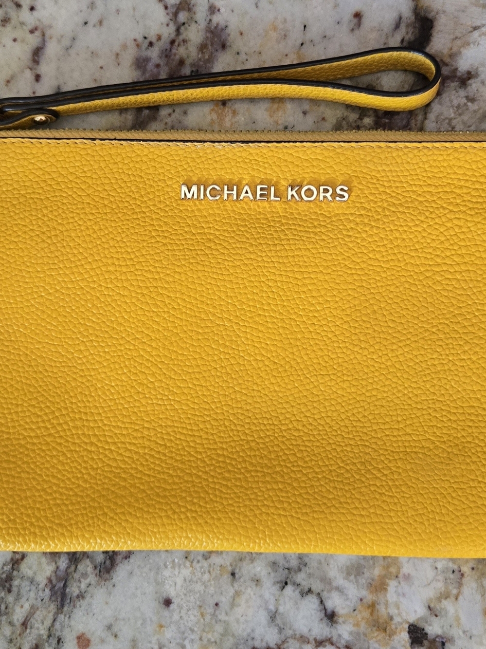 Michael Kors Yellow Leather Wristlet